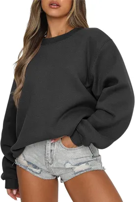 ANRABESS Women's Sweatshirts Crewneck Fleece Oversized Pullover Hoodies Cute Shirts Tops Teen Girls Preppy Clothes 2025