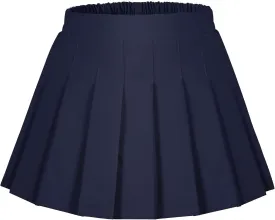 Auranso Girls Pleated Skirt Kids Tennis Elastic Waist Uniform Plaid Skirt 4-14 Y