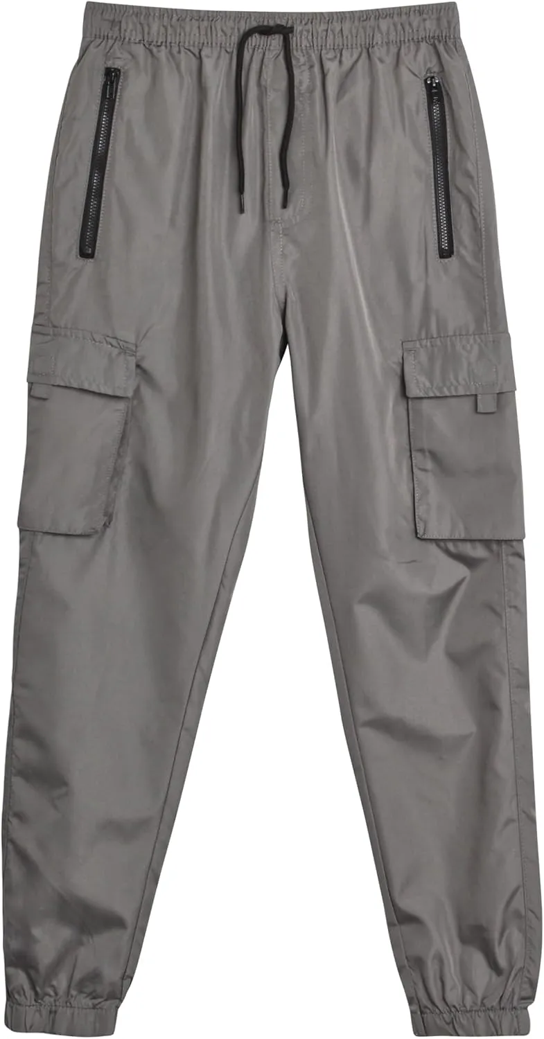 Boys Tech Pants - Quick Dry Performance Stretch Woven Joggers - Hybrid Cargo Jogger Pants for Boys (Sizes: 8-18)