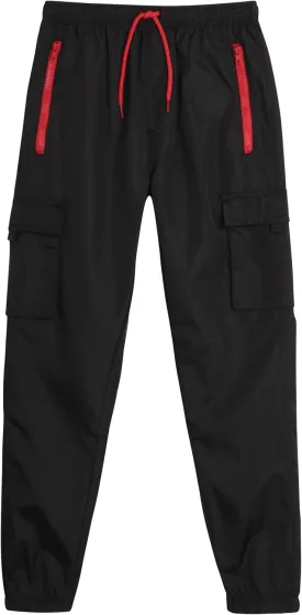 Boys Tech Pants - Quick Dry Performance Stretch Woven Joggers - Hybrid Cargo Jogger Pants for Boys (Sizes: 8-18)