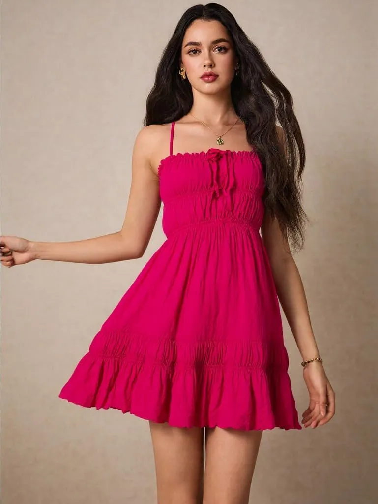 ForeMode Summer Deep V Neck Bohemian Women Mini Short Dress Backless Beach Boho Dress