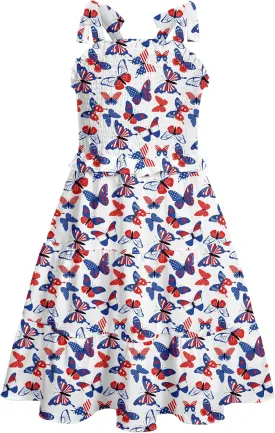 Kids4ever Girls Spaghetti Strap Dress 6-12Y Kids Sleeveless Cami Dresses Summer Beach Smocked Tiered Sundress with Pockets