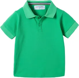 Mud Kingdom Boys Pique Polo Shirts for Toddler Short Sleeve Stripe Plain 1-9 Years