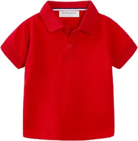 Mud Kingdom Boys Pique Polo Shirts for Toddler Short Sleeve Stripe Plain 1-9 Years
