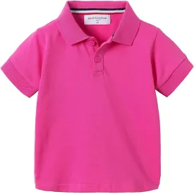 Mud Kingdom Boys Pique Polo Shirts for Toddler Short Sleeve Stripe Plain 1-9 Years