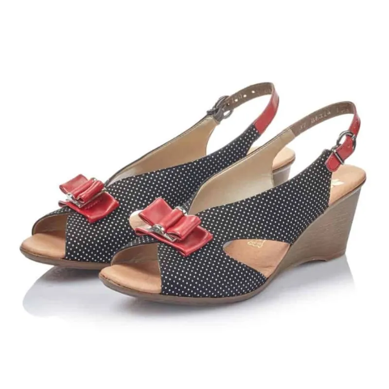 Rieker V1171-00 Women's Wedge Sandals