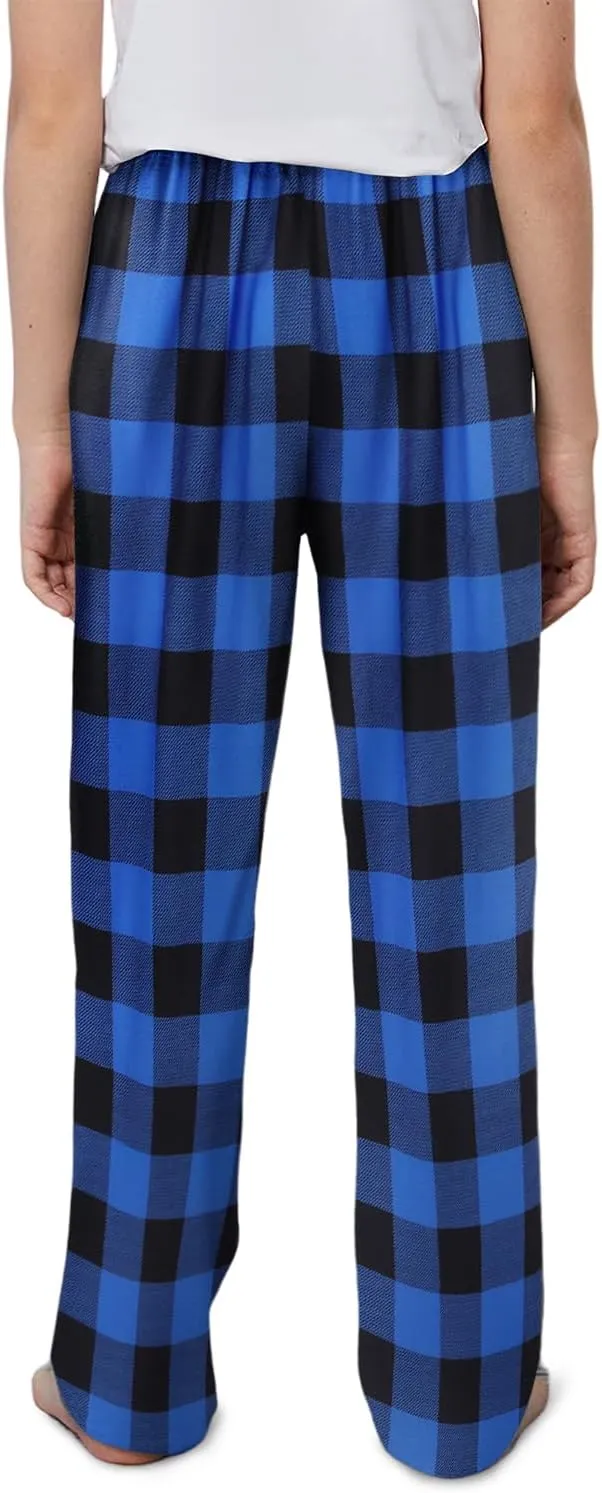 storeofbaby Boys Casual Plaid Pants Loose Elastic Waist Long Trousers with Pockets