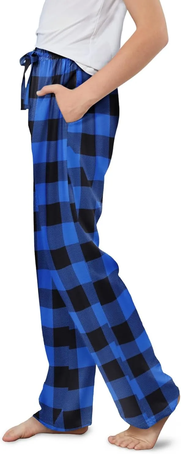 storeofbaby Boys Casual Plaid Pants Loose Elastic Waist Long Trousers with Pockets