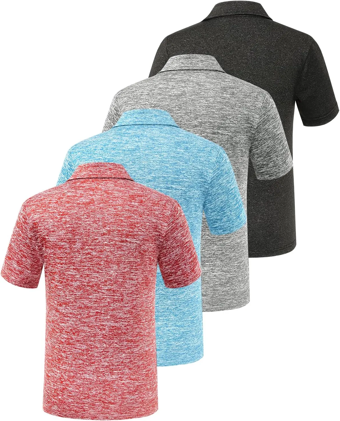 Ullnoy Boys Short Sleeve Polo Shirt Moisture Wicking Golf Shirt Kids School Camp Uniform Shirts Boys 4 Pack