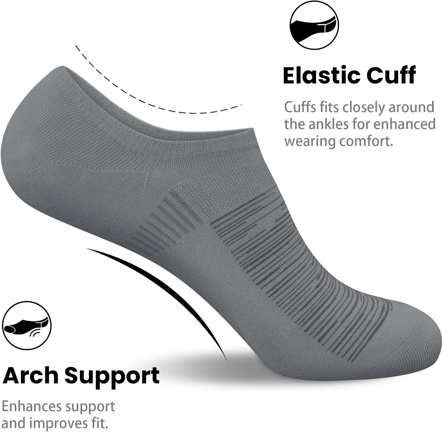 wernies No Show Socks Men 10 Pairs Ankle Low Cut Casual Socks with Non Slip Invisible Socks