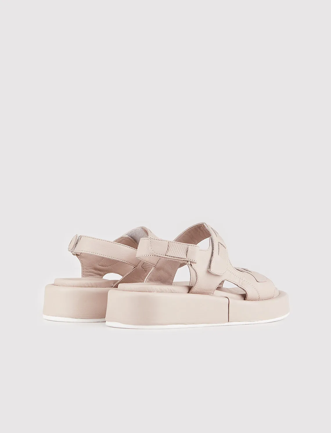 Women Mink Genuine Leather Hook-And-Loop Sandals