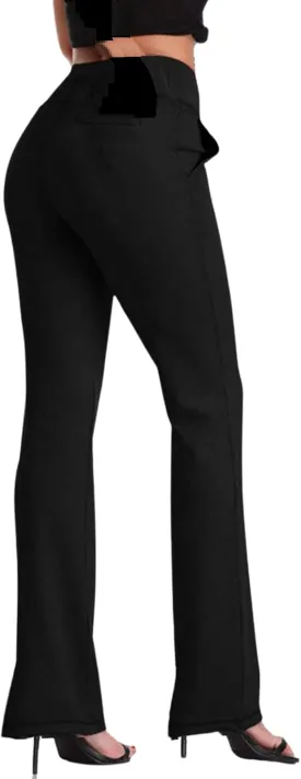 Women Office Flare Dress Pants -Stretchy Comfy - High Waisted Bell Bottom Classic Buinese & Casual