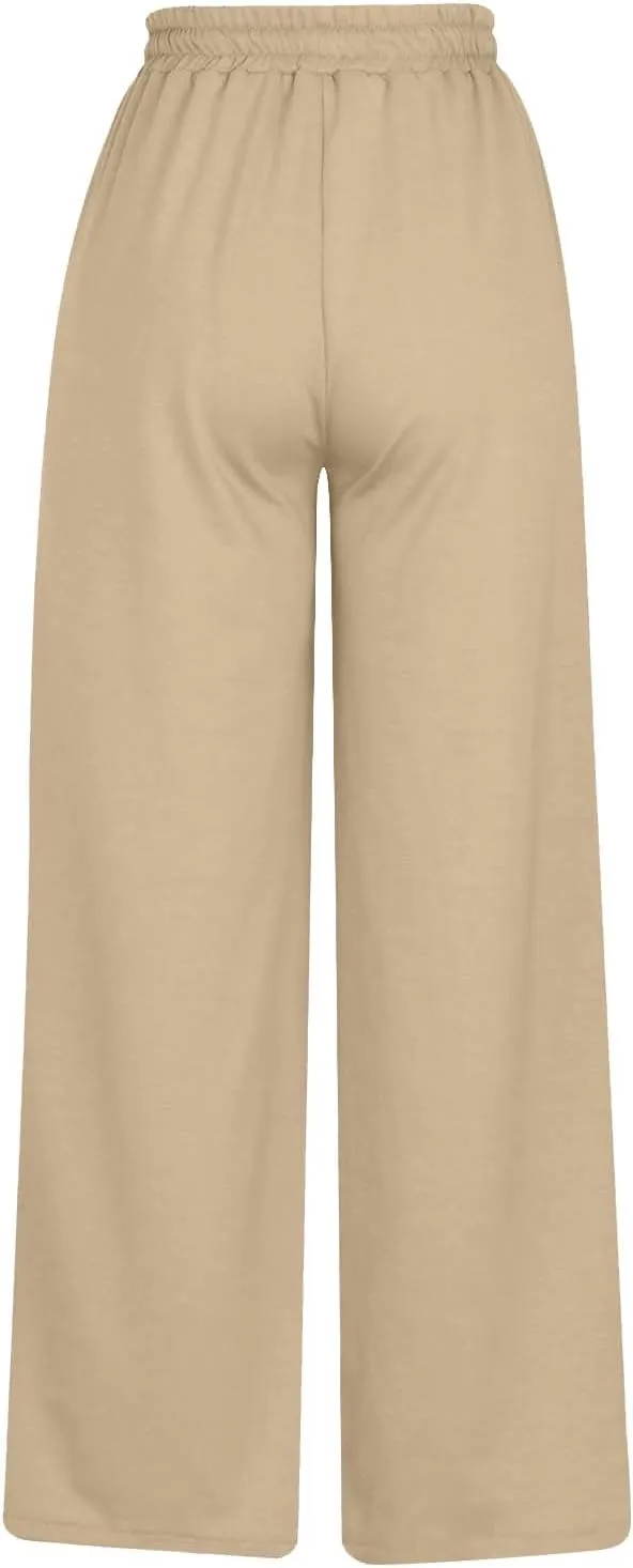 Women's Oversized Wide Leg Sweatpants High Waist Drawstring Sweatpants Womens Baggy Lounge Pants Joggers with Pockets